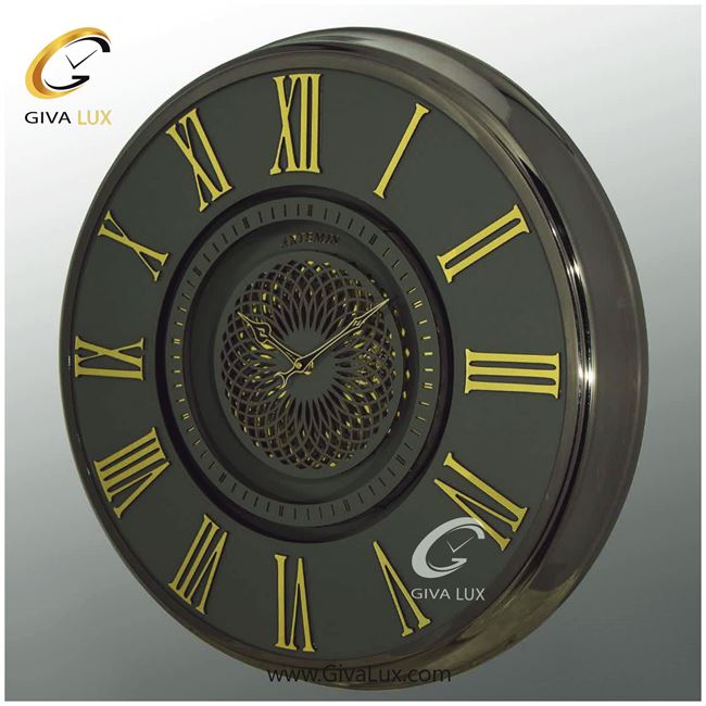 ساعت دیواری اورجینال آرتمیس آلیاژ فلزی تیتانیوم| کد رفرنس 90046، مدل: 2044Titanium Gold